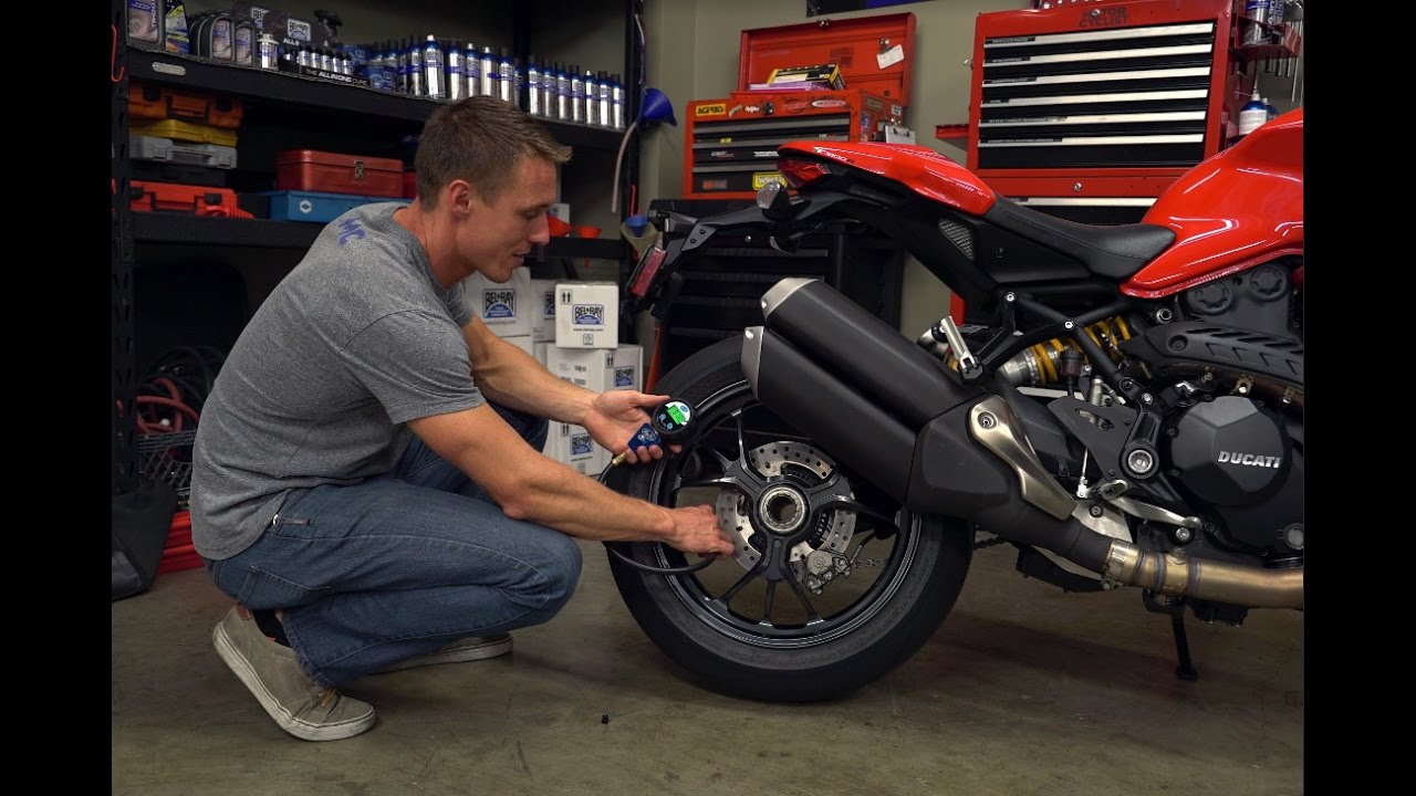 Filling And Checking Air Shock Pressure motorcycle