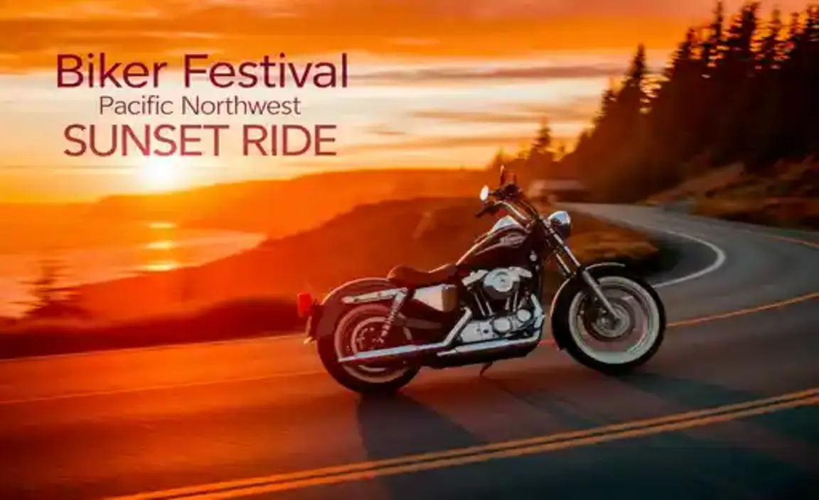 Biker Festival Pacific Northwest Sunset Ride