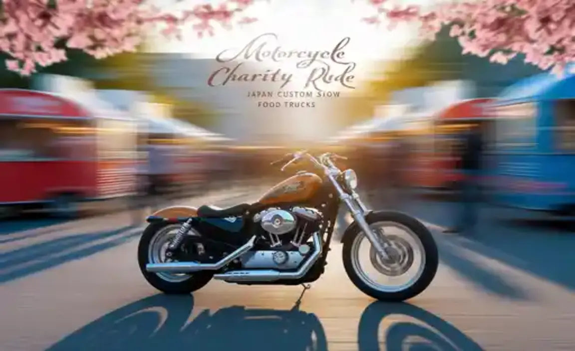 Motorcycle Charity Ride Japan Custom Show with Food Trucks