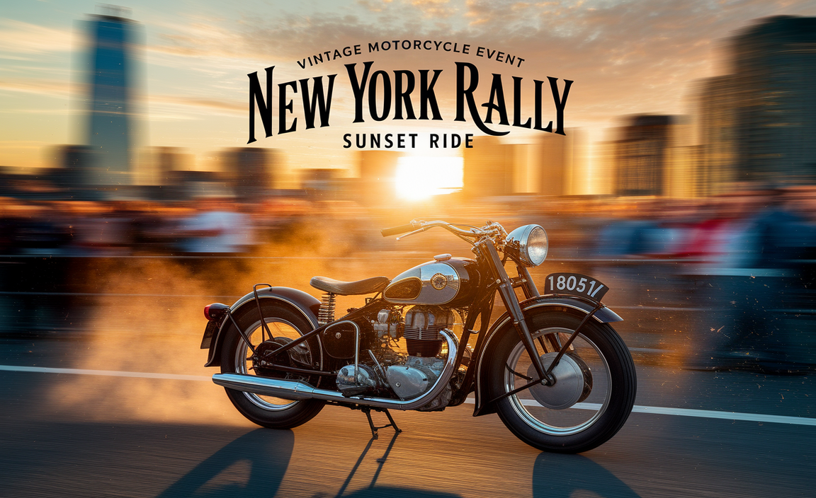 Vintage Motorcycle Event New York Rally Sunset Ride